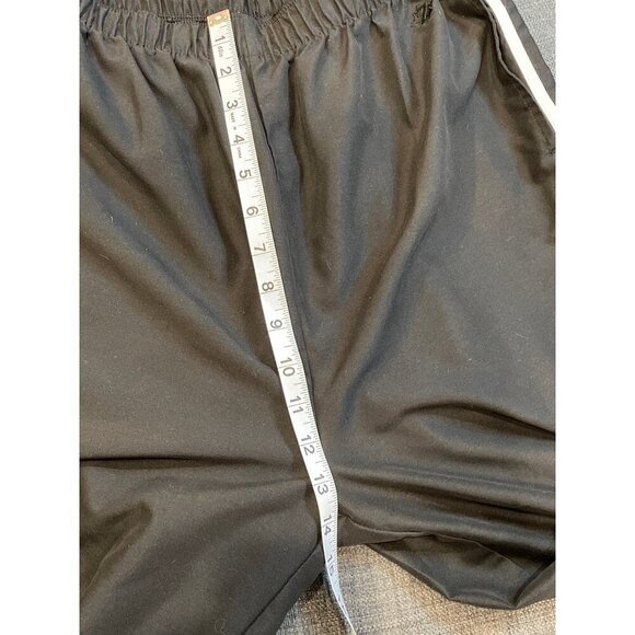 Jerzees Black White Stripe Pull On Drawstring Track Pants Sz L - Picture 7 of 8